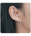 Unique Wavy Design Silver Hoop Earring HO-2515